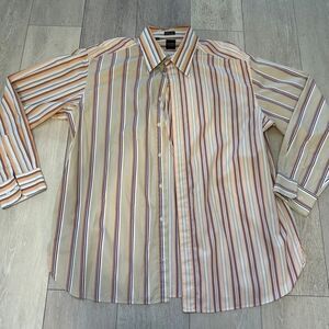 ACORN by Bob Goldfeder 90s‎ style stripes orange beige western Italy size xl